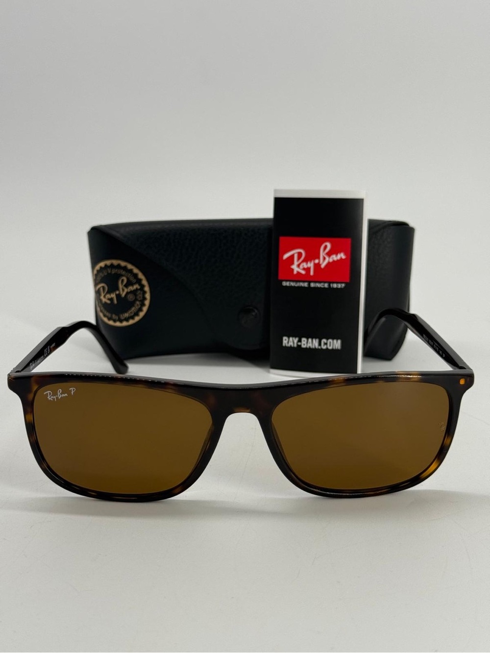 RAY-BAN SUNGLASSES RB2216 902/57 HAVANA FRAME BROWN POLARIZED LENS 145mm